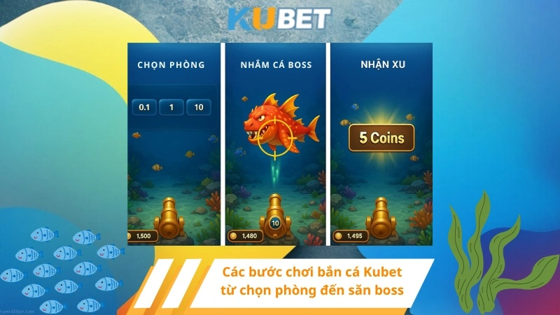 Các bước chơi bắn cá Kubet từ chọn phòng đến săn boss