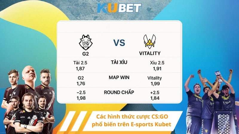 Các hình thức cược CS:GO phổ biến trên E-sports Kubet