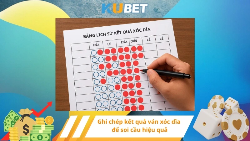 Ghi chép kết quả ván xóc dĩa để soi cầu hiệu quả